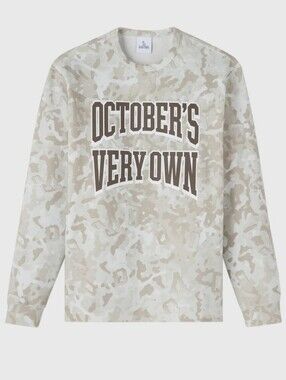 October's Very Own Athletic Arch Long-Sleeve Tee Desert Camo Gray & White